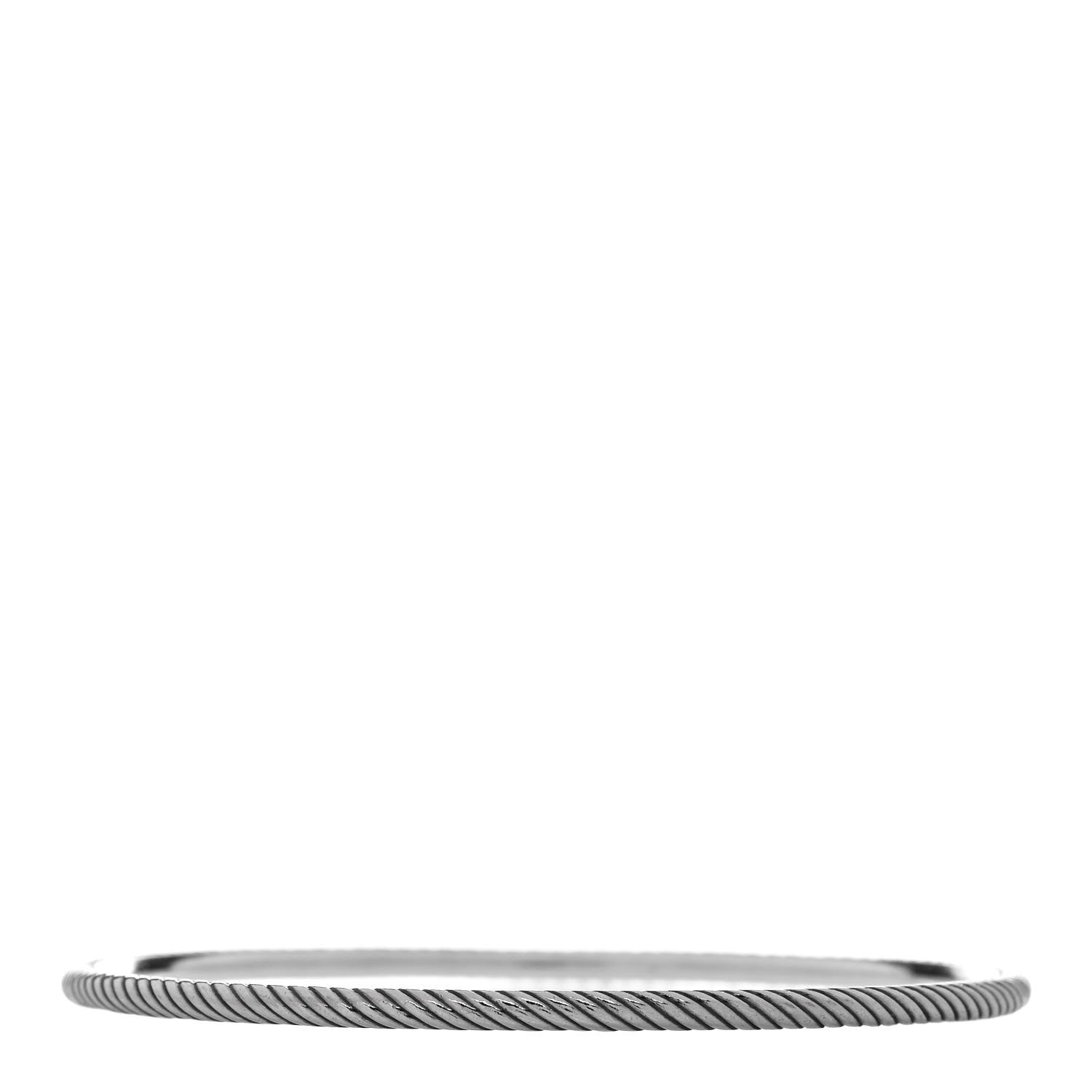 David Yurman Sterling Silver 3mm Cable Classics Bangle Bracelet 2 of 3