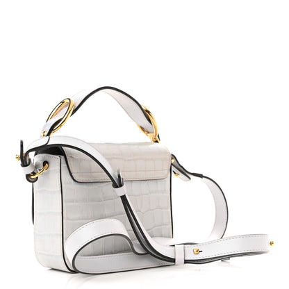 Chloe Crocodile Embossed Calfskin Mini C Double Carry Stormy Grey 3 of 13