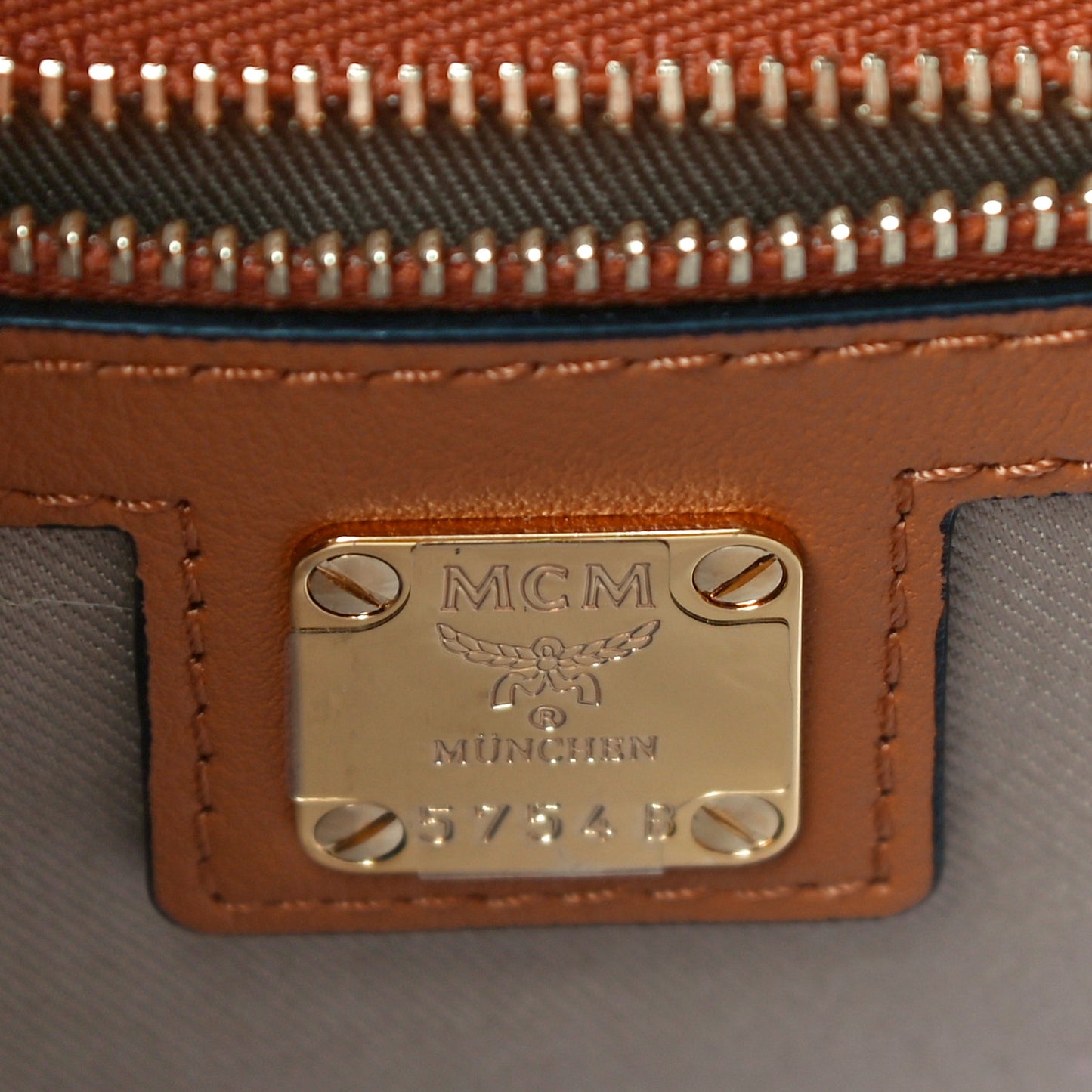 Calfskin Essential Visetos Small Backpack Cognac