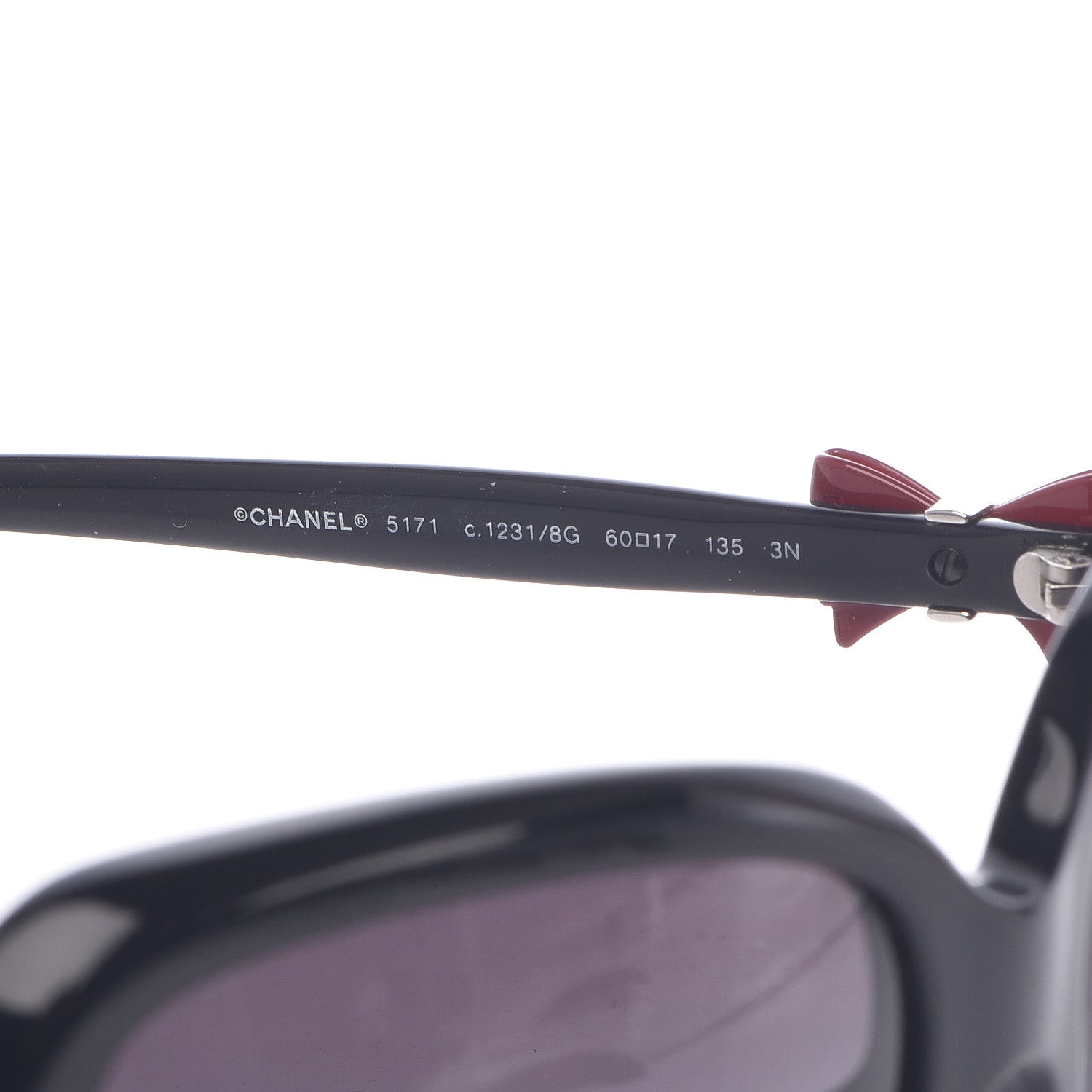 Chanel Acetate CC Bow Sunglasses 5171 Black Red 5 of 7