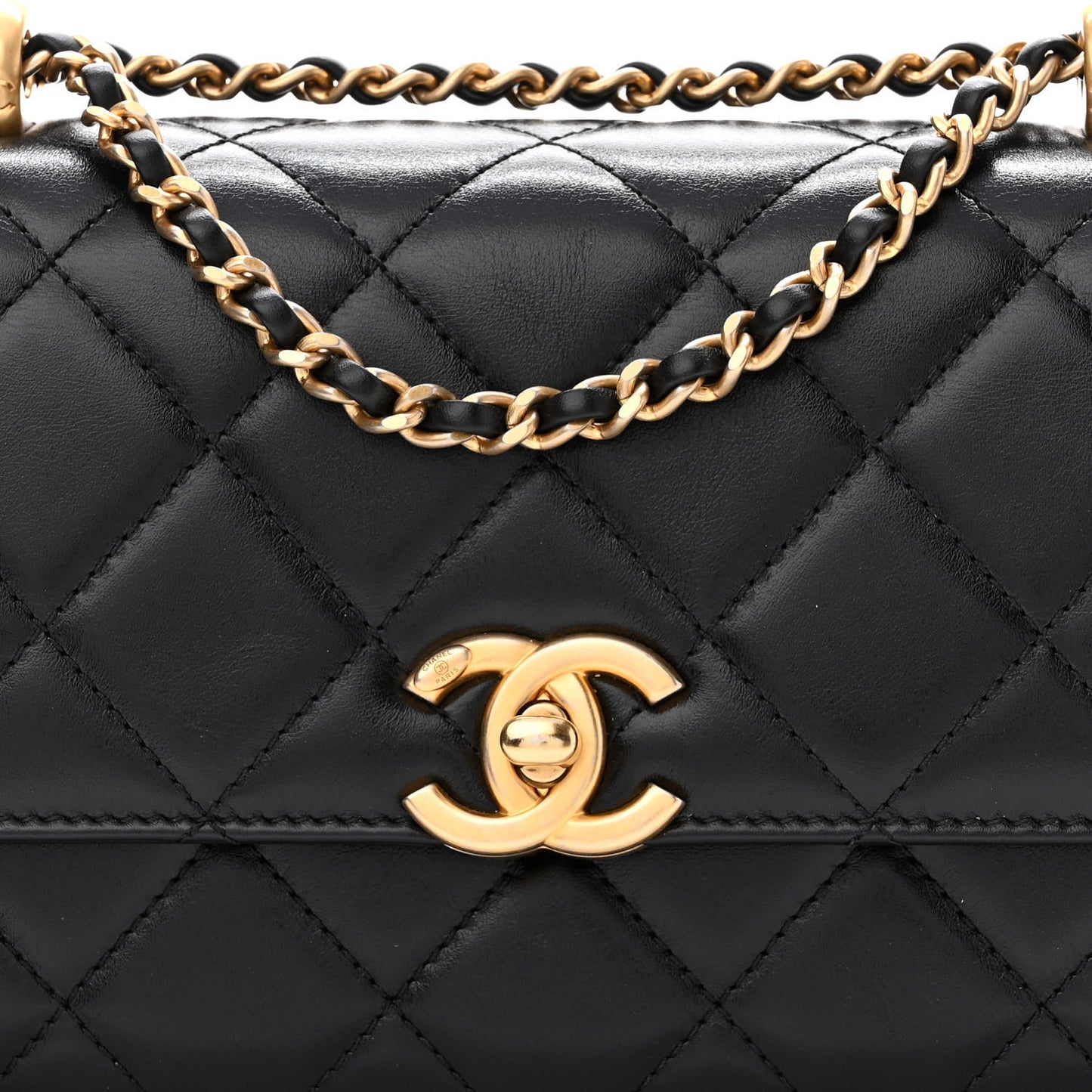 Calfskin Quilted Mini Perfect Fit Flap Black
