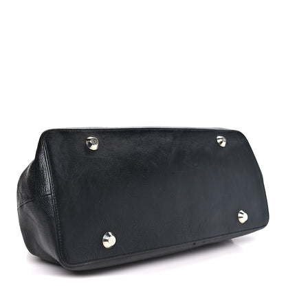 Christian Dior Calfskin Buckle Frame Satchel Black 4 of 10