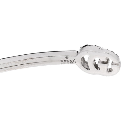 Gucci 18K White Gold Diamond GG Running Cuff Bracelet 3 of 5