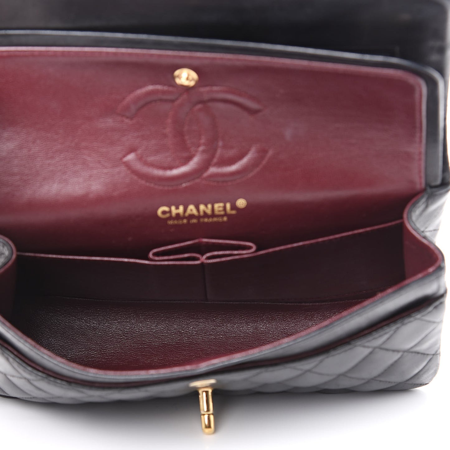Lambskin Quilted Small Double Flap Black