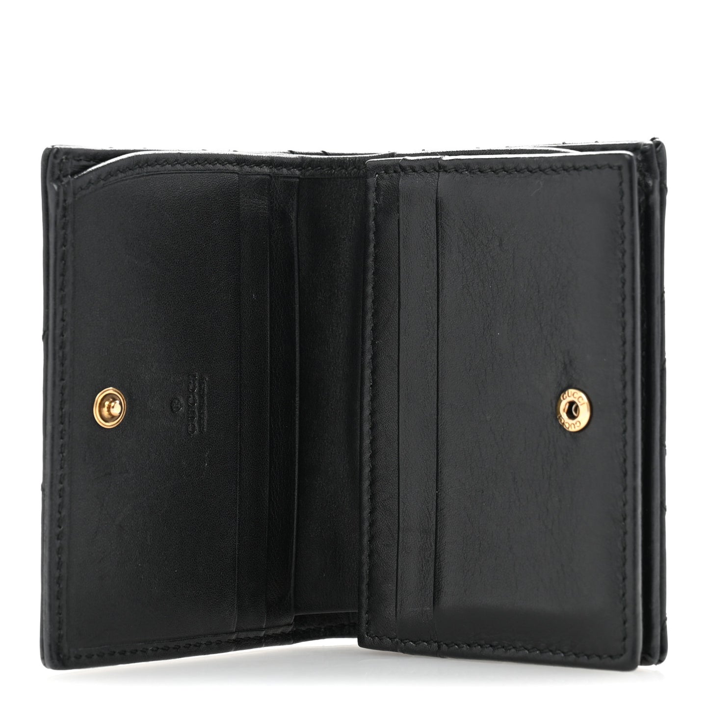 Calfskin Matelasse GG Marmont Card Case Wallet Black