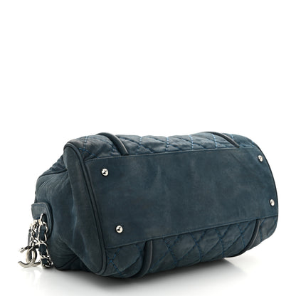Chanel Iridescent Calfskin Quilted Relax CC Bowler Blue 4 of 12