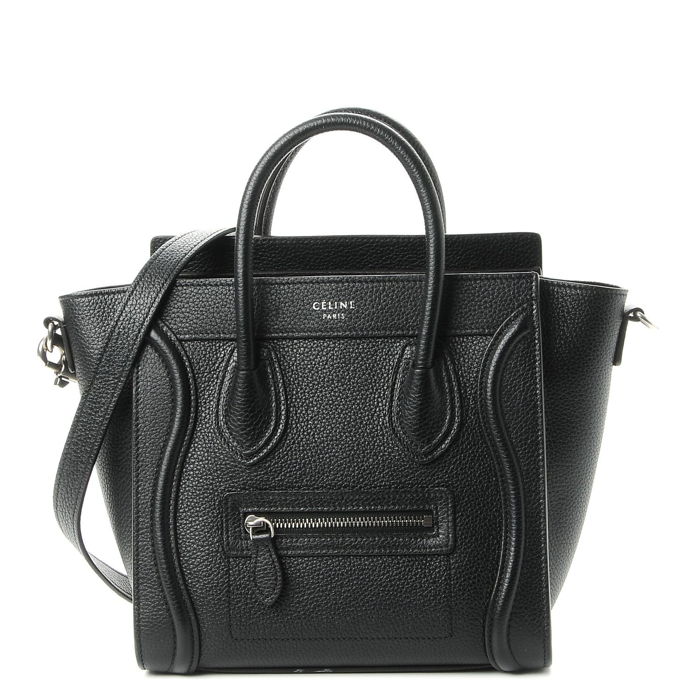Drummed Calfskin Nano Luggage Black