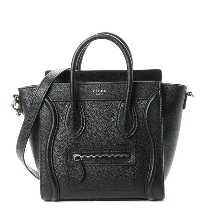 Celine Drummed Calfskin Nano Luggage Black 1 of 9