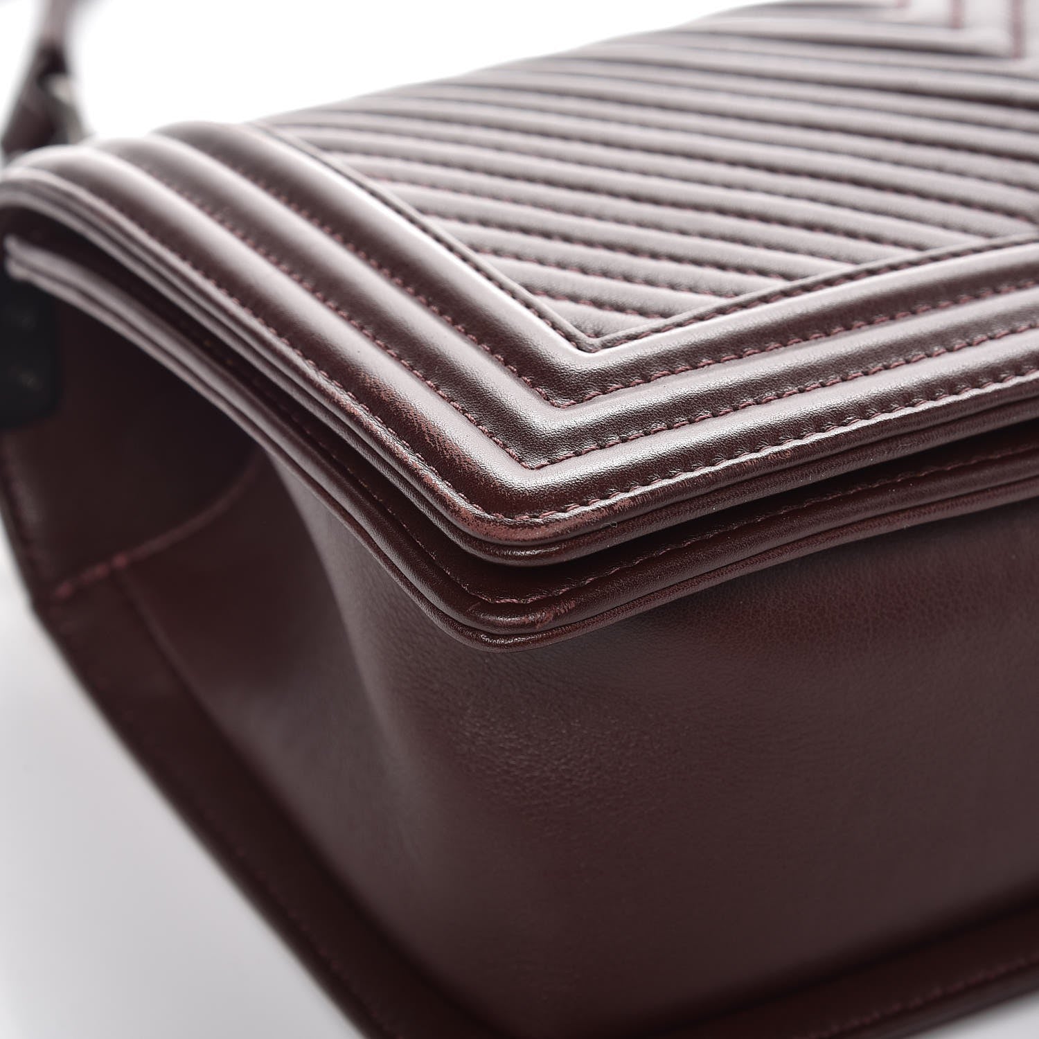 Chanel Calfskin Chevron Quilted Medium Boy Flap Burgundy 8 of 11