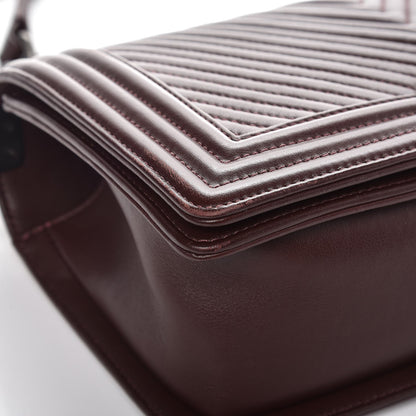 Chanel Calfskin Chevron Quilted Medium Boy Flap Burgundy 8 of 11