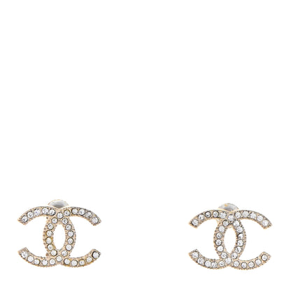 Chanel Crystal CC Earrings Gold 1 of 9