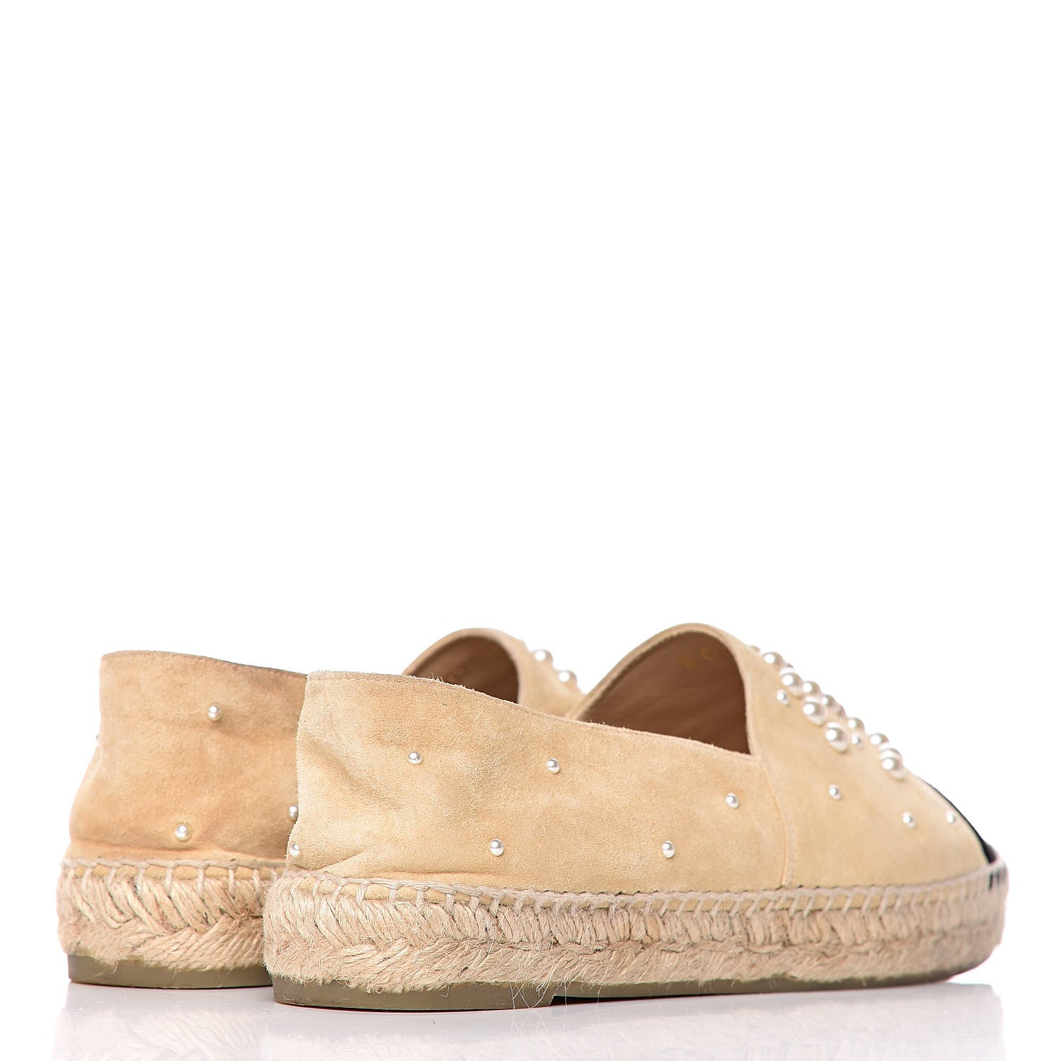 Chanel Suede Pearl CC Espadrilles 39 Beige 4 of 13