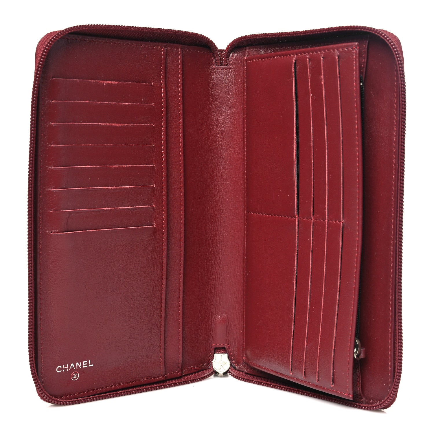 Chanel Caviar Timeless CC Yen Wallet Burgundy 5 of 10