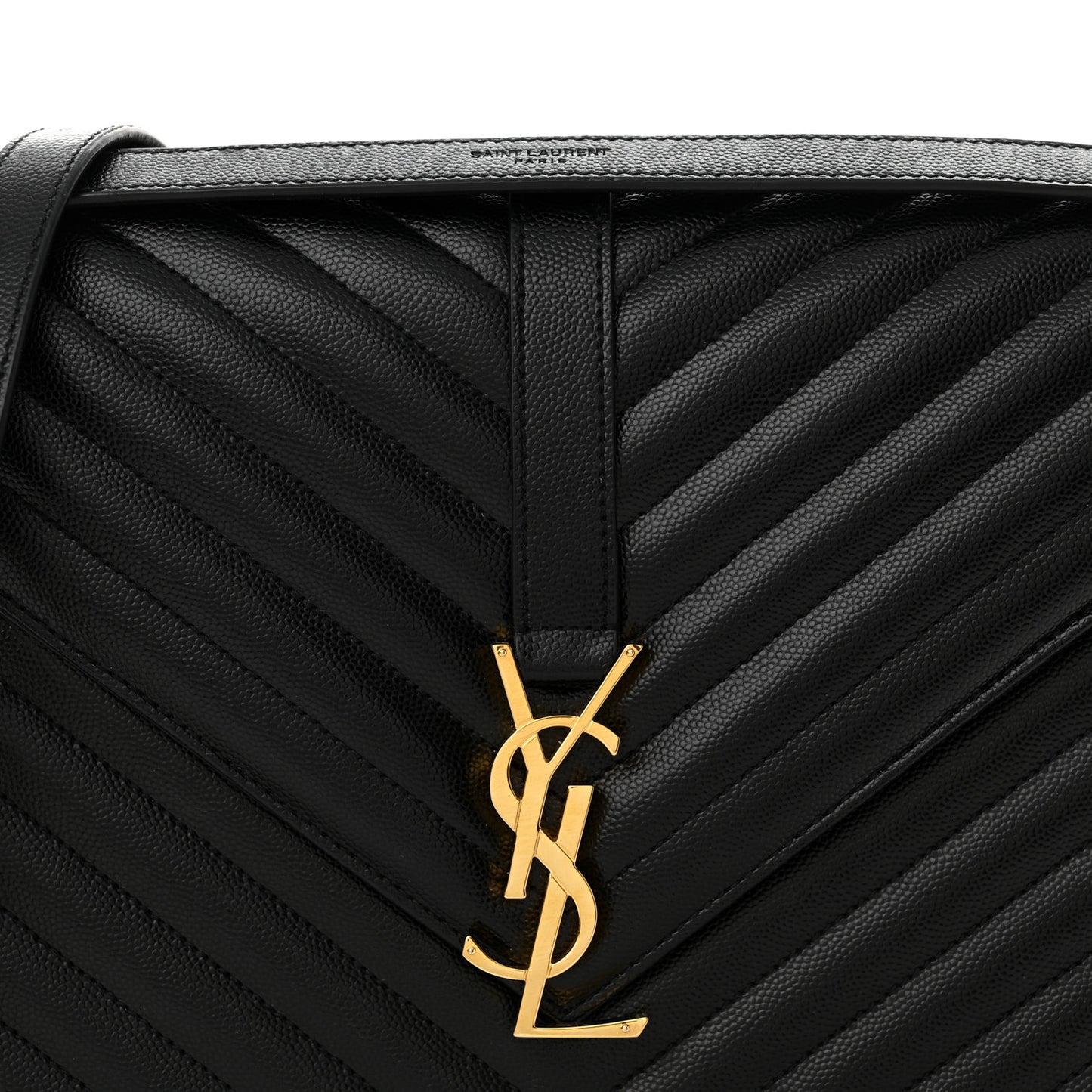 Grain De Poudre Matelasse Chevron Large Monogram Satchel Black