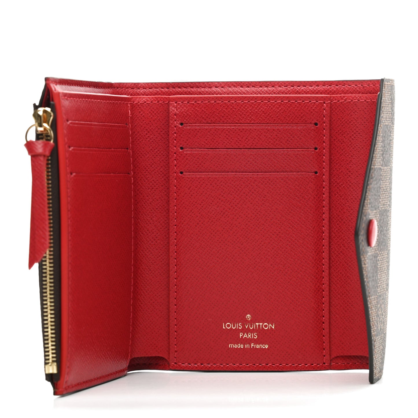 Damier Ebene Victorine Wallet Red