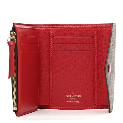 Louis Vuitton Damier Ebene Victorine Wallet Red 5 of 6