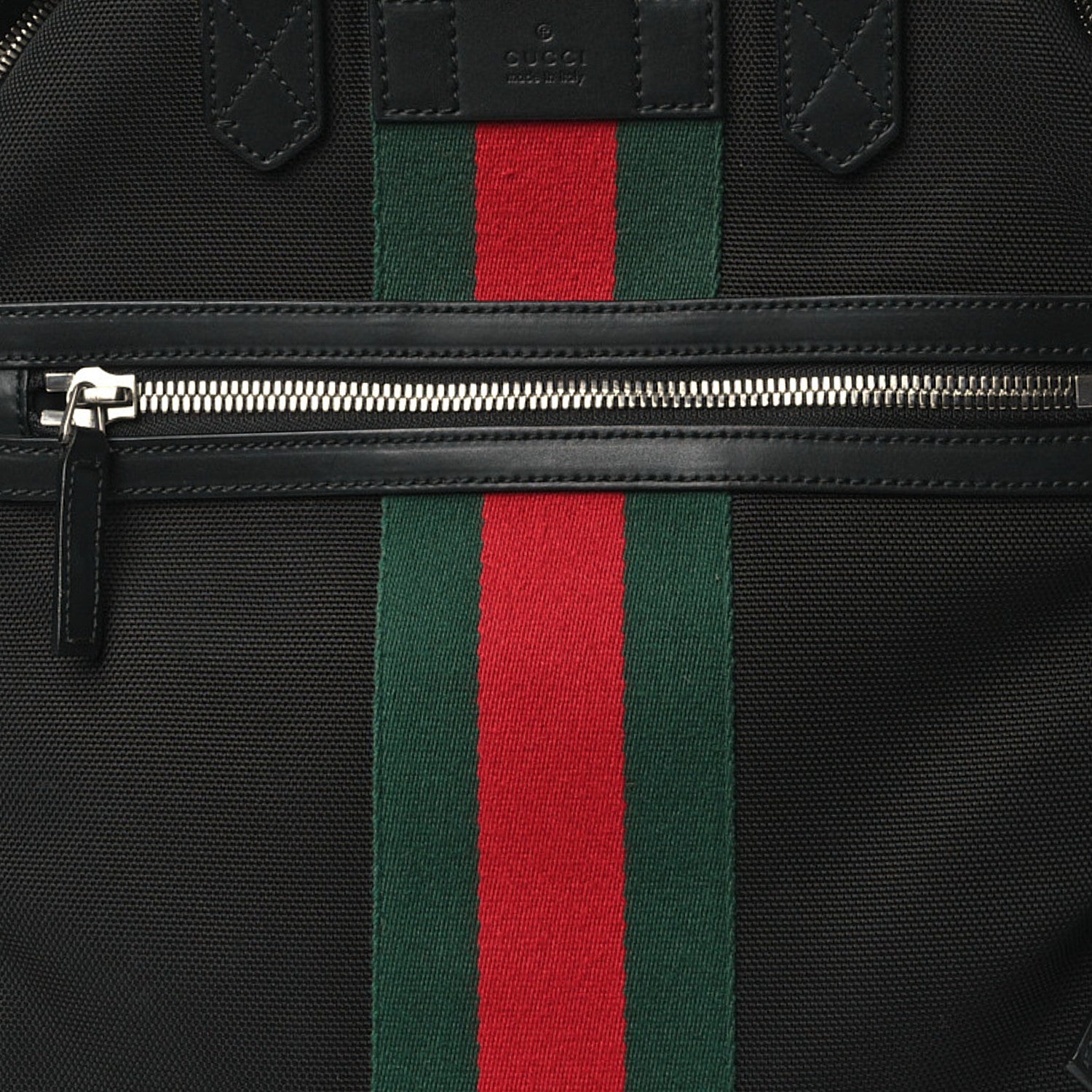 Gucci Techno Canvas Appia Calfskin Web Tote Backpack Black 8 of 10