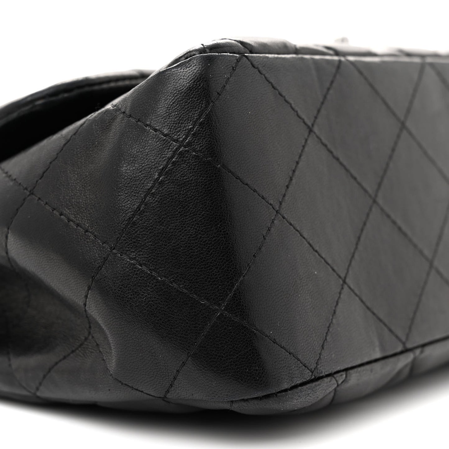 Lambskin Quilted Jumbo Single Flap Black