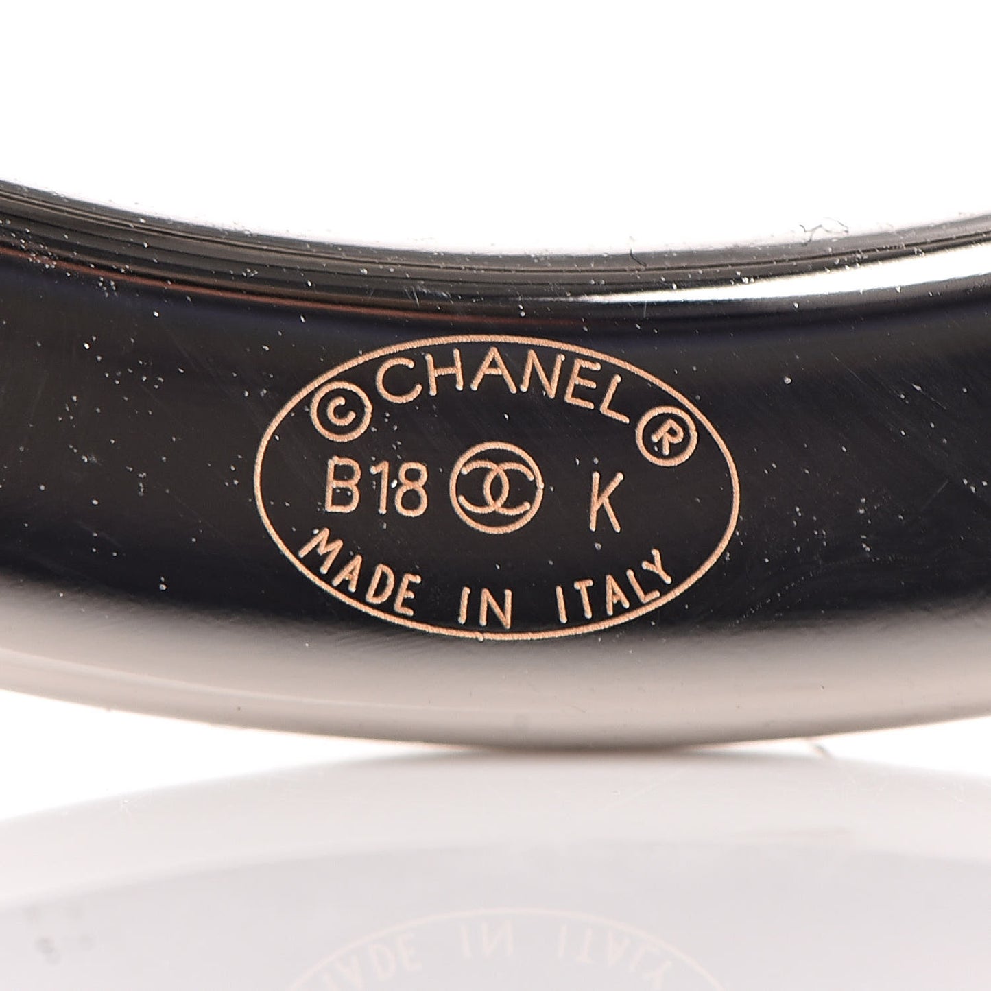 Lambskin Baguette Crystal Logo Brooch Black Silver