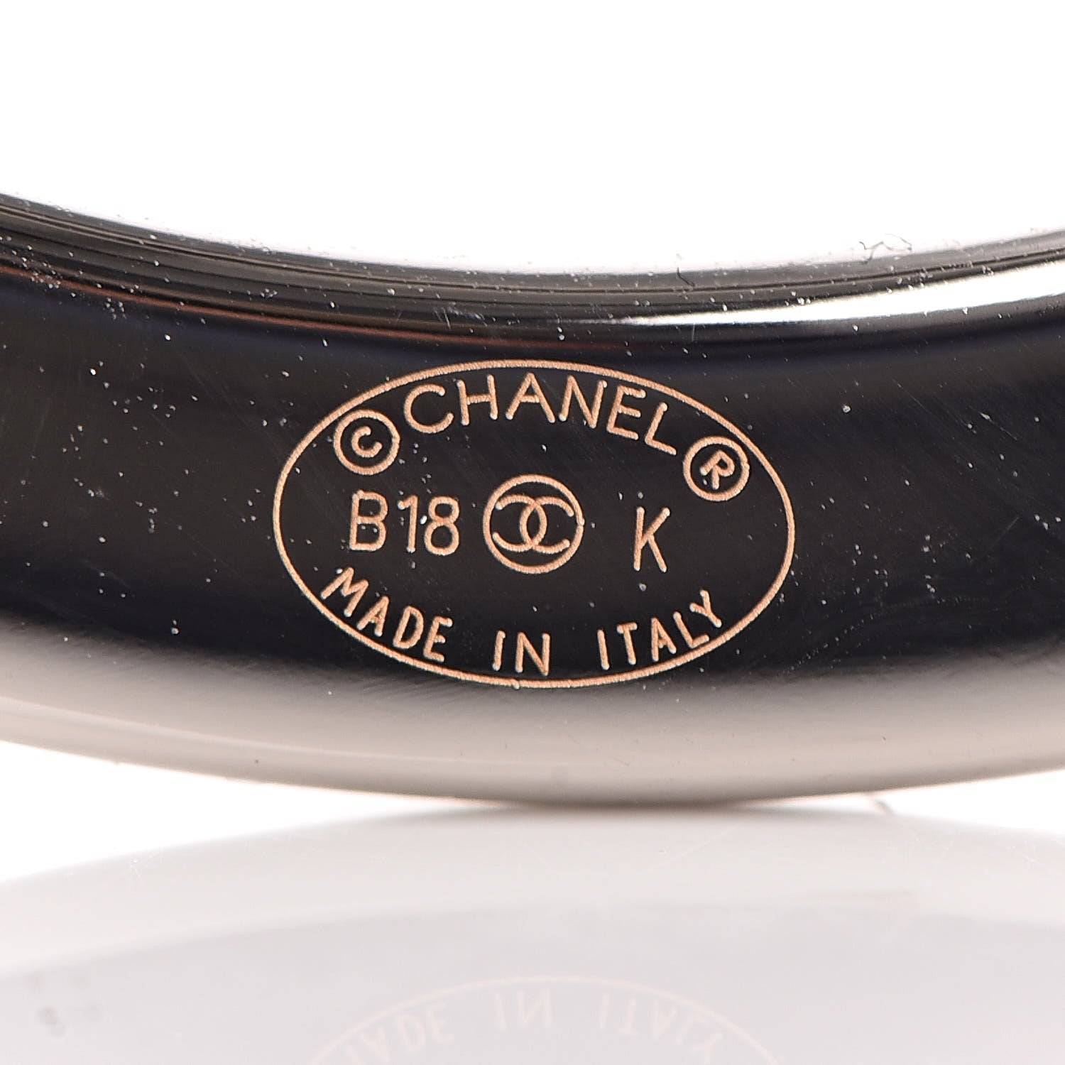 Chanel Lambskin Baguette Crystal Logo Brooch Black Silver 4 of 5