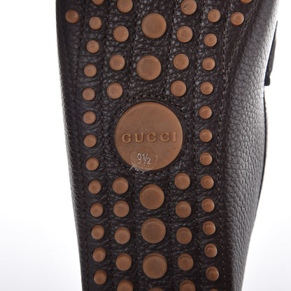 Gucci Calfskin Web Mens Horsebit Driver Loafers 9.5 Cocoa 7 of 13