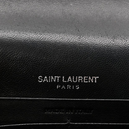 Saint Laurent Calfskin Crocodile Embossed Kate Monogram Tassel Chain Wallet Black 6 of 9
