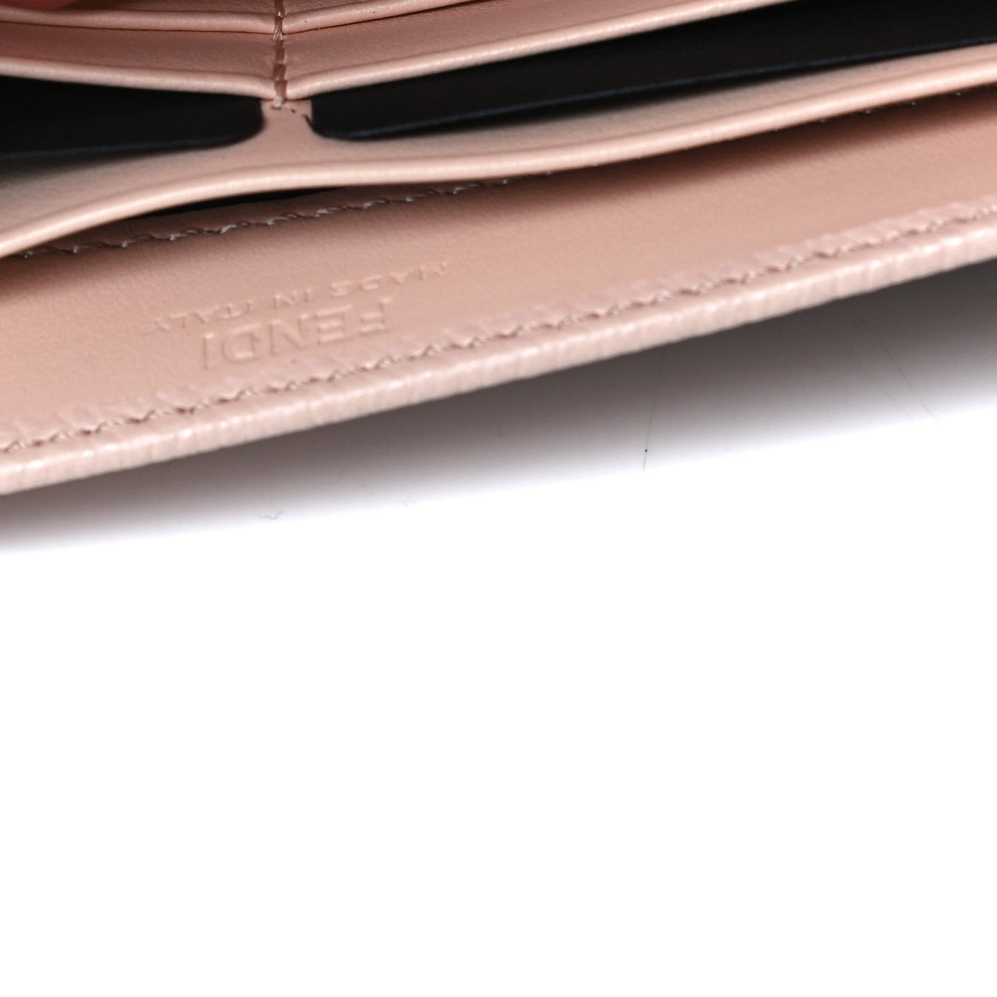 Vitello Cruise F is Fendi Bi-Color FF 1974 Embossed Continental Envelope Wallet On Chain Maya Black Light Rose
