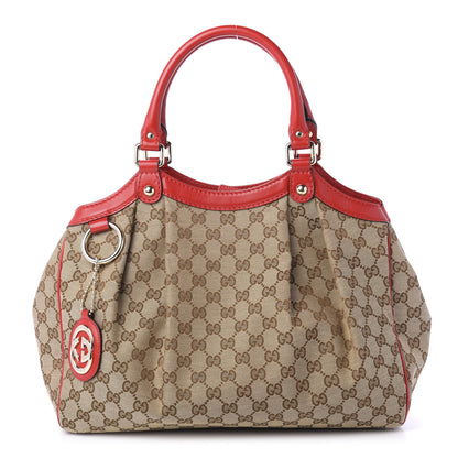 Gucci Monogram Medium Sukey Tote Red 1 of 12