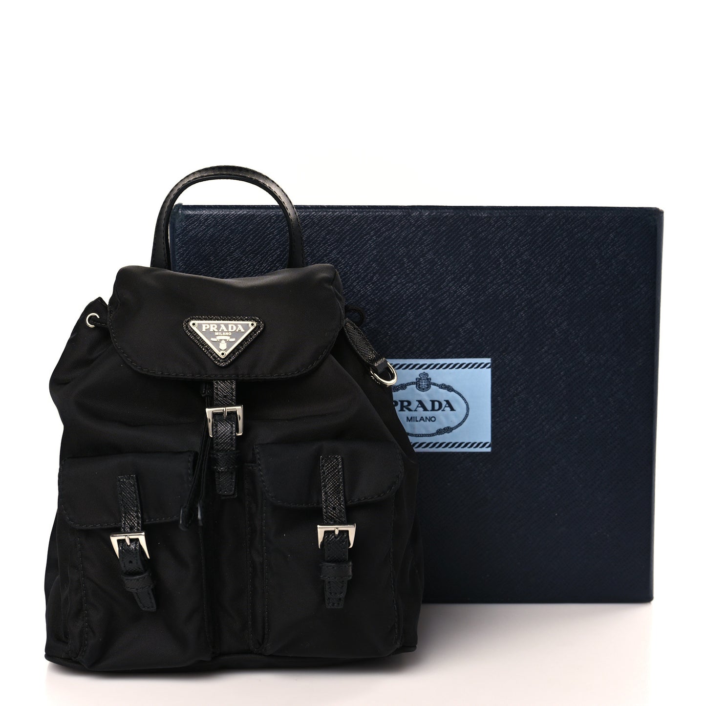 Nylon Vela Mini Crossbody Backpack Black