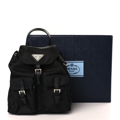 Prada Nylon Vela Mini Crossbody Backpack Black 9 of 9