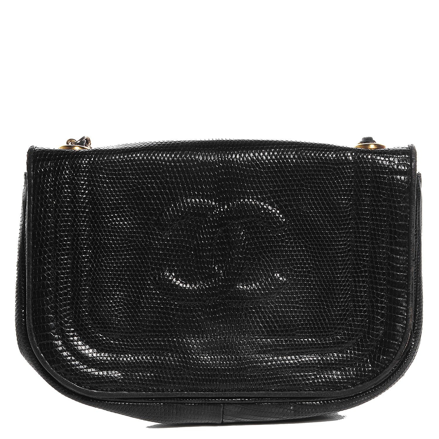 Chanel Lizard Mini Flap Shoulder Bag Black 1 of 11