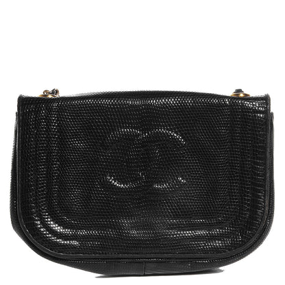 Chanel Lizard Mini Flap Shoulder Bag Black 1 of 11