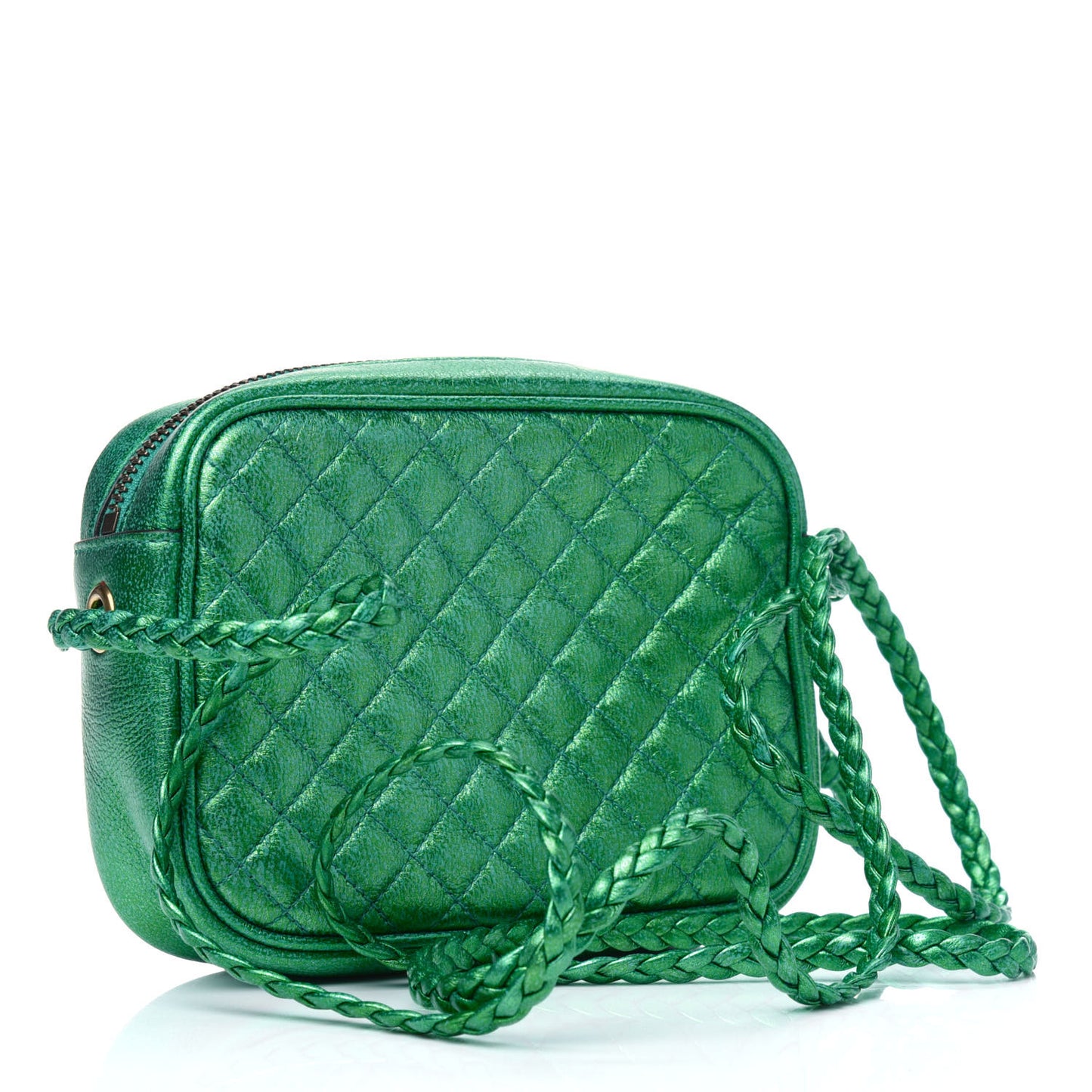 Laminated Nappa Trapuntata Small Zumi Shoulder Bag Jasmine Green