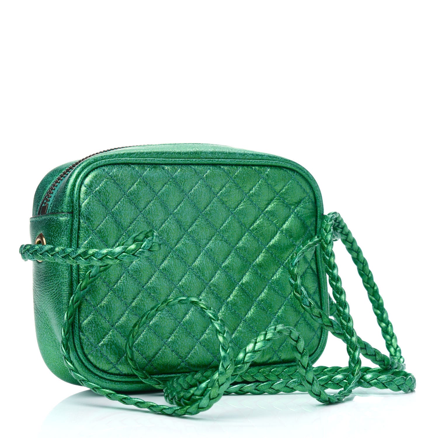 Gucci Laminated Nappa Trapuntata Small Zumi Shoulder Bag Jasmine Green 2 of 5
