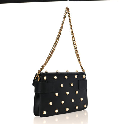 Gucci Nappa Pearl Studded Mini Queen Margaret Broadway Shoulder Bag Black 2 of 8