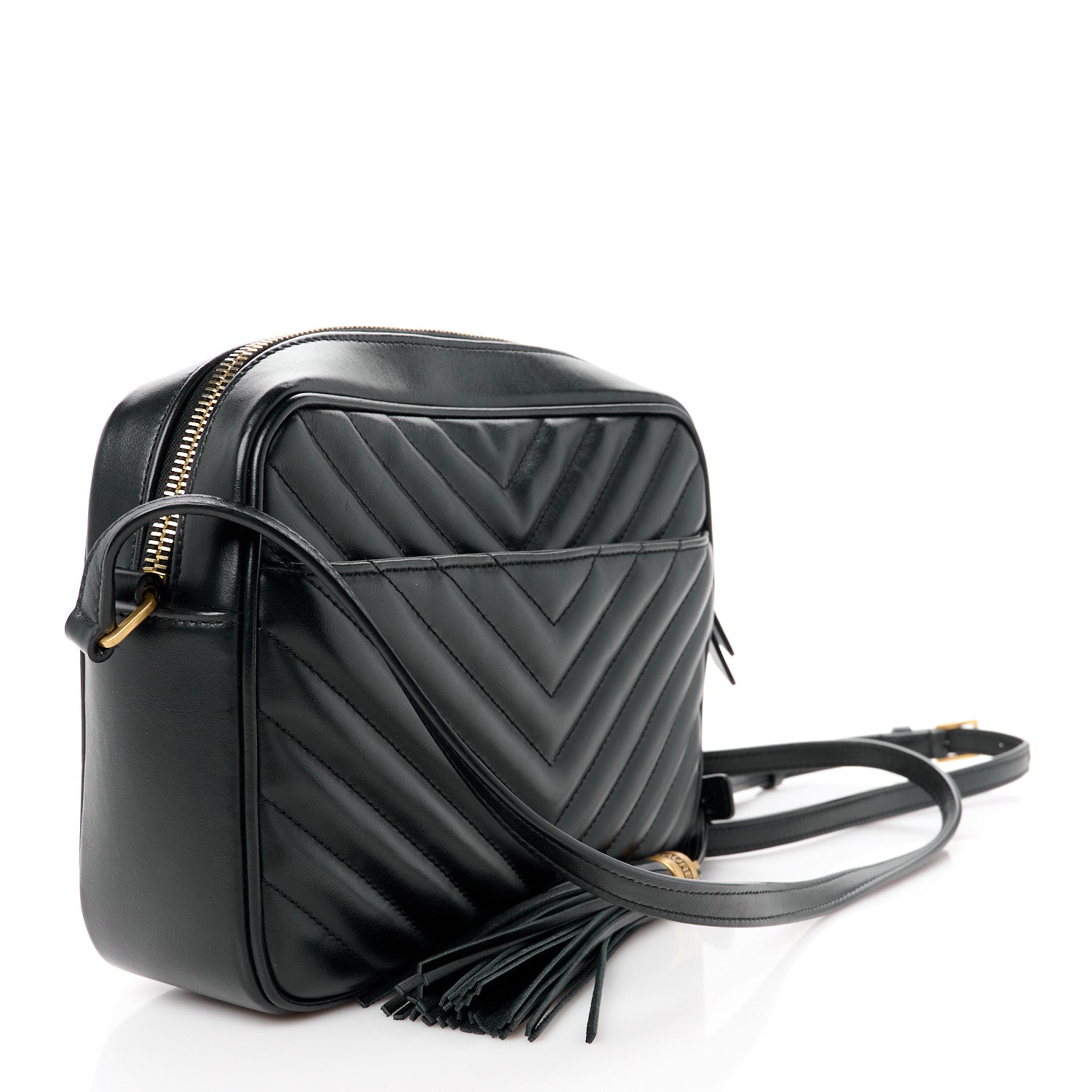 Saint Laurent Calfskin Matelasse Monogram Lou Camera Bag Black 3 of 10