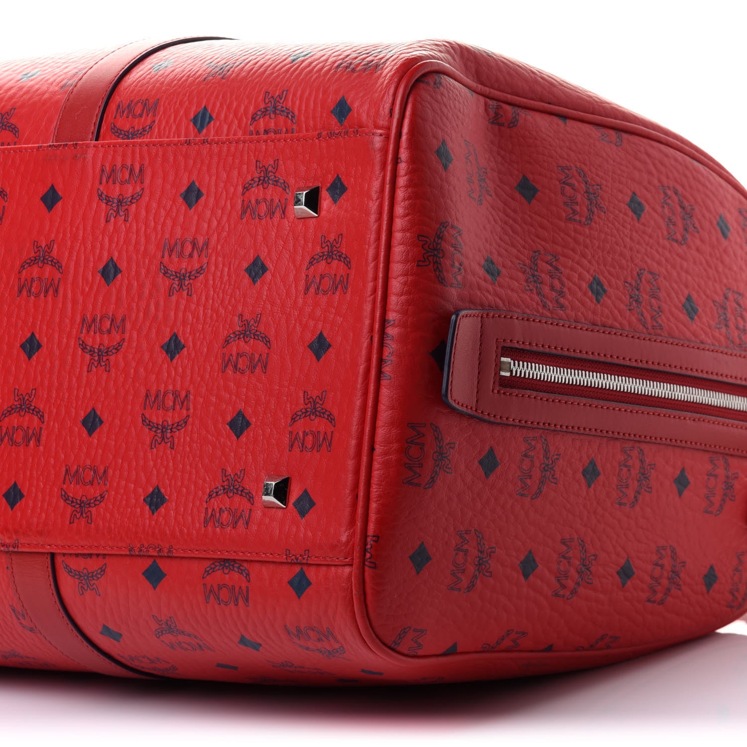 MCM Visetos Medium Traveler Weekender Bag Red 6 of 11