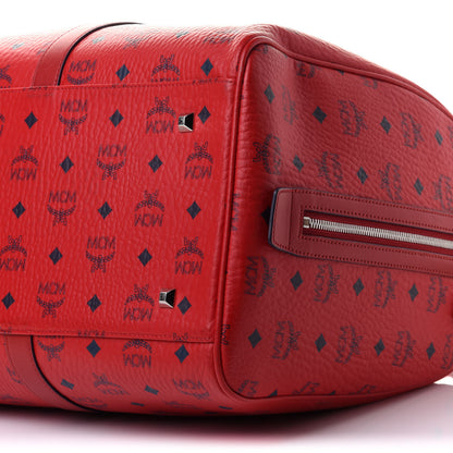 MCM Visetos Medium Traveler Weekender Bag Red 6 of 11