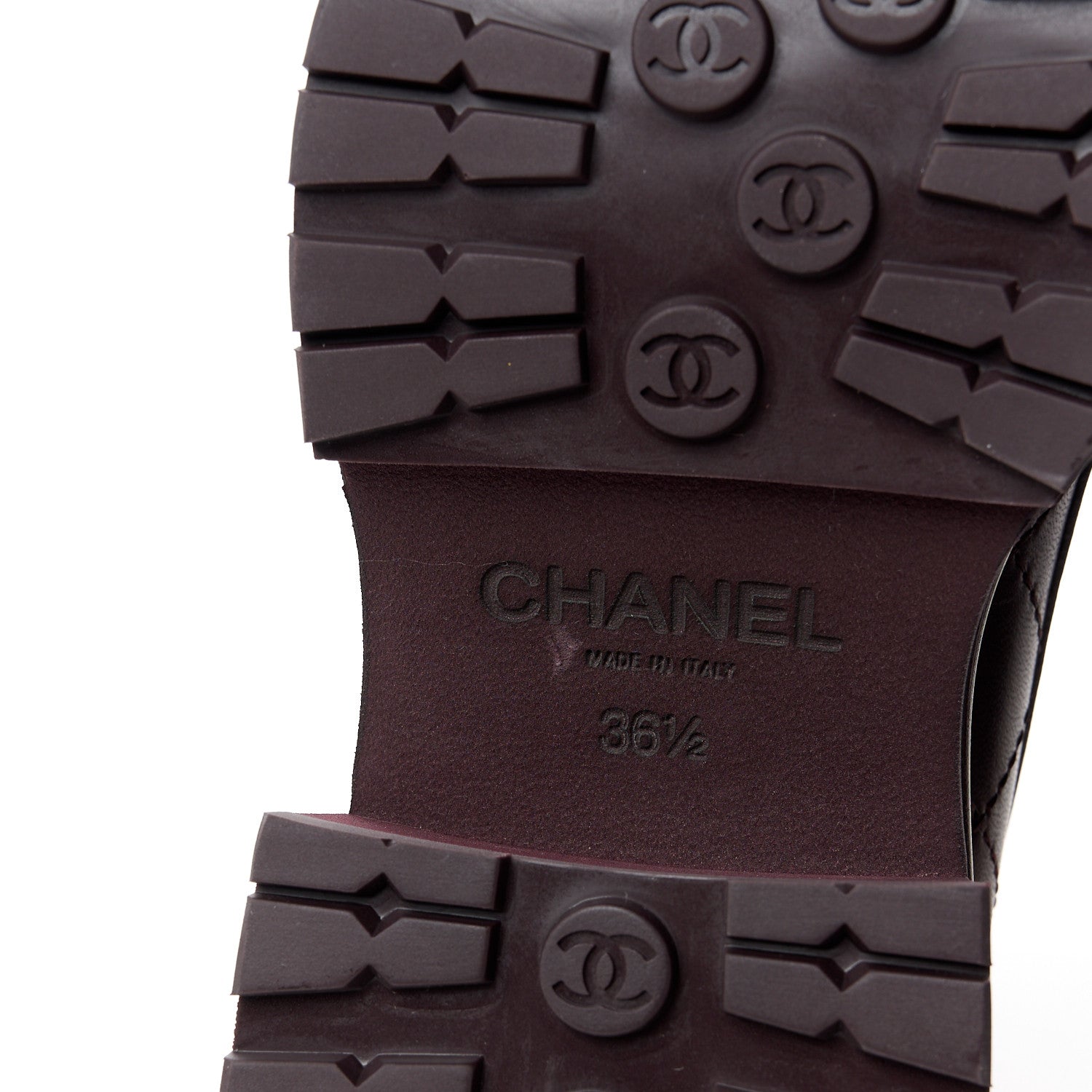 Chanel Calfskin Quilted CC Mocassin Loafers 36.5 Dark Purple 8 of 11