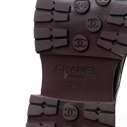 Chanel Calfskin Quilted CC Mocassin Loafers 36.5 Dark Purple 8 of 11
