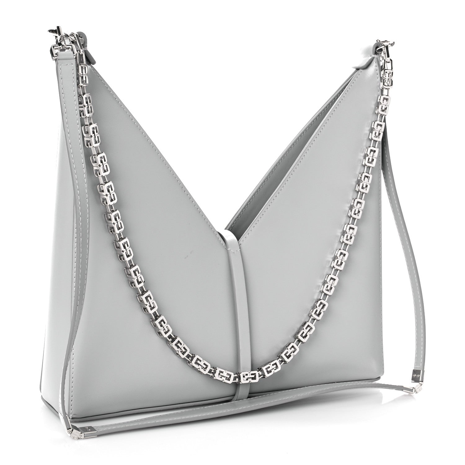 Givenchy Box Calfskin Small Cut Out Shoulder Bag Cloud Grey 3 of 9