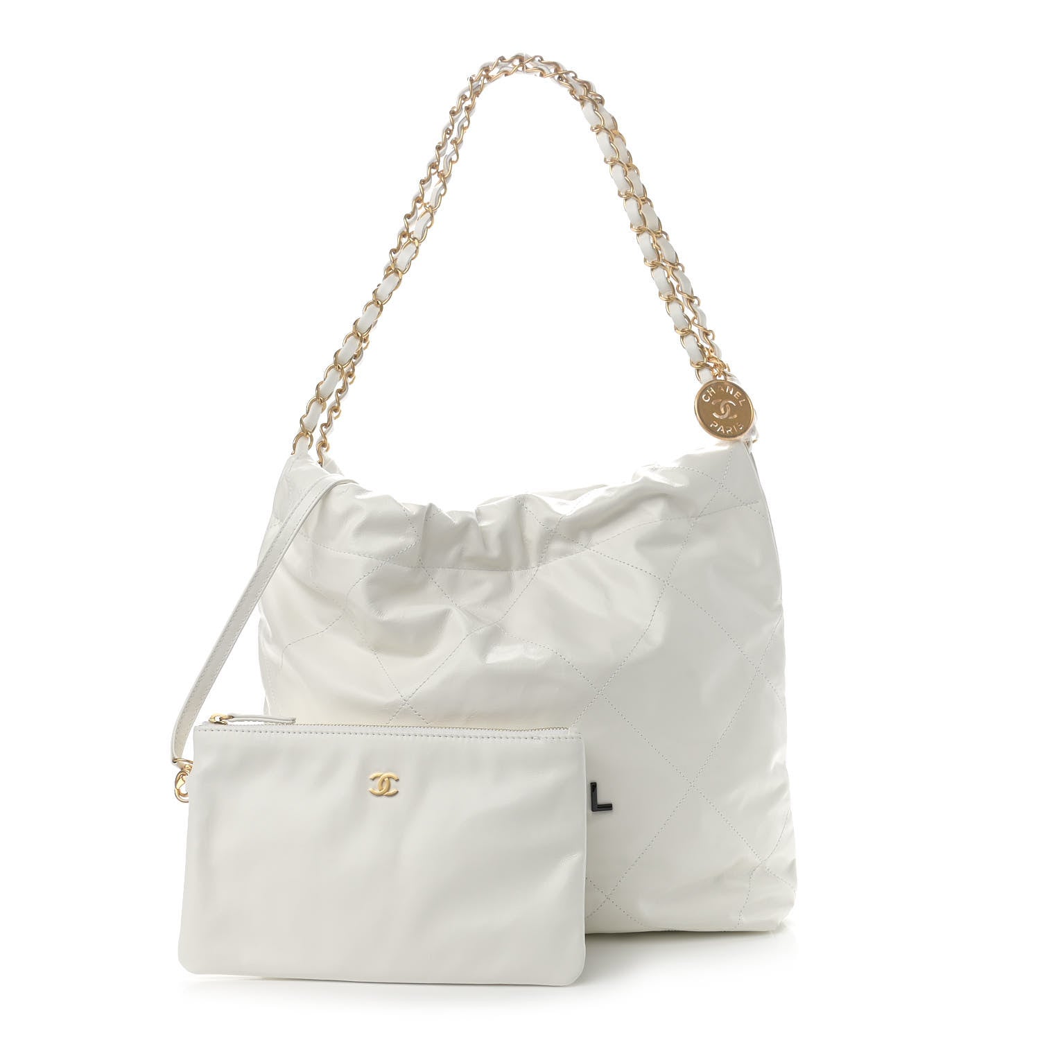 Chanel Calfskin Quilted Small Chanel 22 White 1 of 11