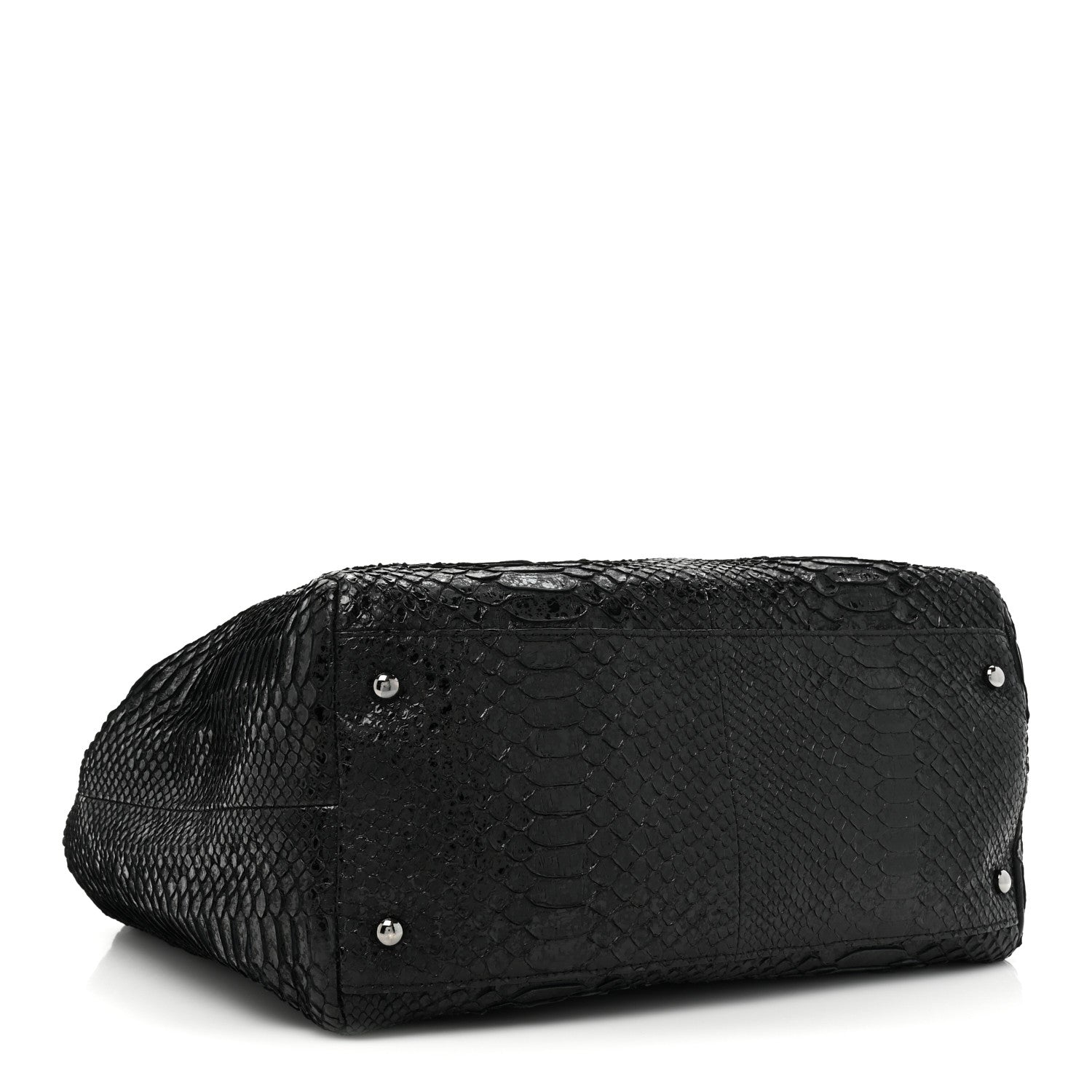Chanel Snakeskin Accordion Tote Black 4 of 15