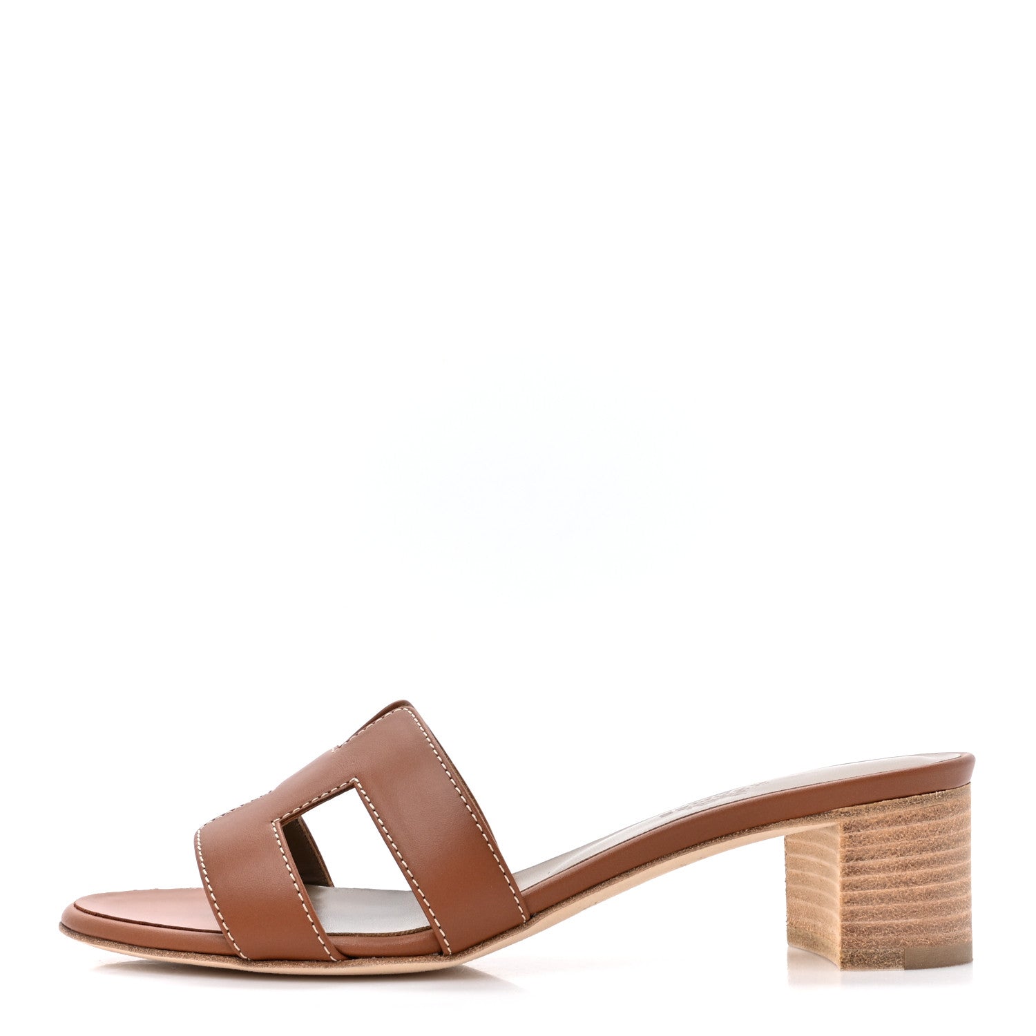 Hermes Calfskin Oasis Sandals 37 Gold 1 of 9