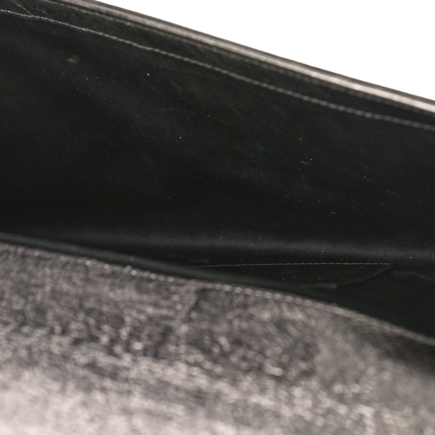 Metallic Calfskin Large Belle De Jour Clutch Dark Silver