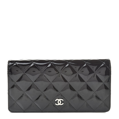 Chanel Patent Calfskin Quilted Yen Wallet Black 1 of 10