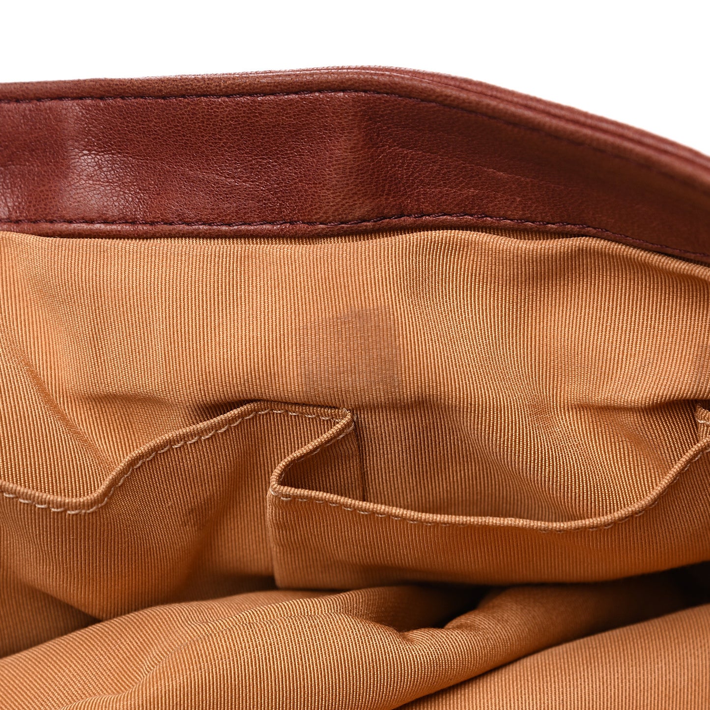 Washed Lambskin Quilted Large Chain Around Messenger Brown