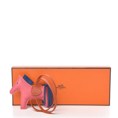 Hermes Milo Lambskin Grigri Rodeo Bag Charm PM Rose Azalee Cornaline Bleu De Malte 4 of 4