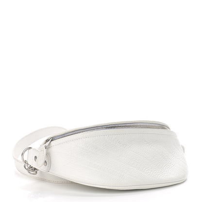 Balenciaga Shiny Goatskin Allover Logo Embossed XXS Souvenir Belt Bag White 4 of 18