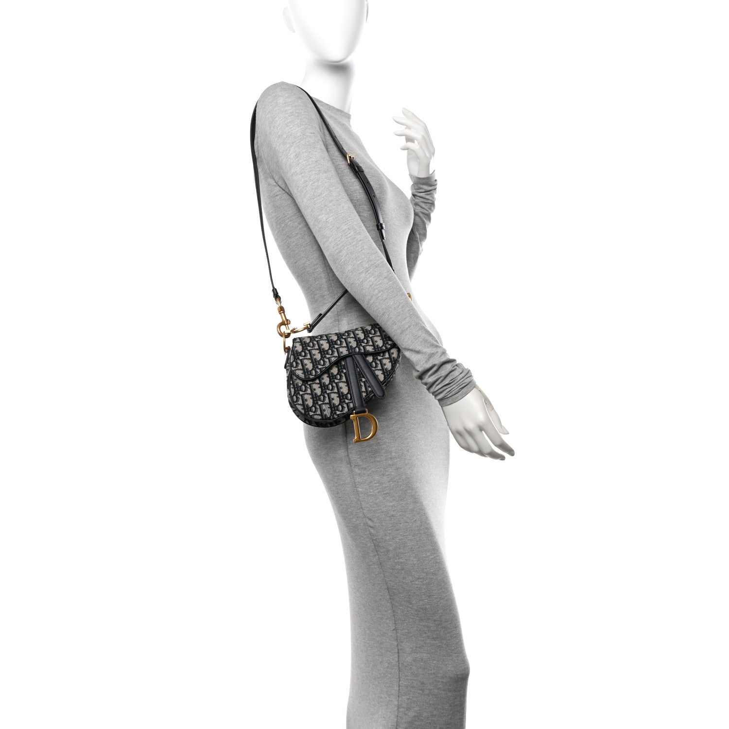Christian Dior Oblique Mini Saddle Bag With Strap Blue 2 of 11